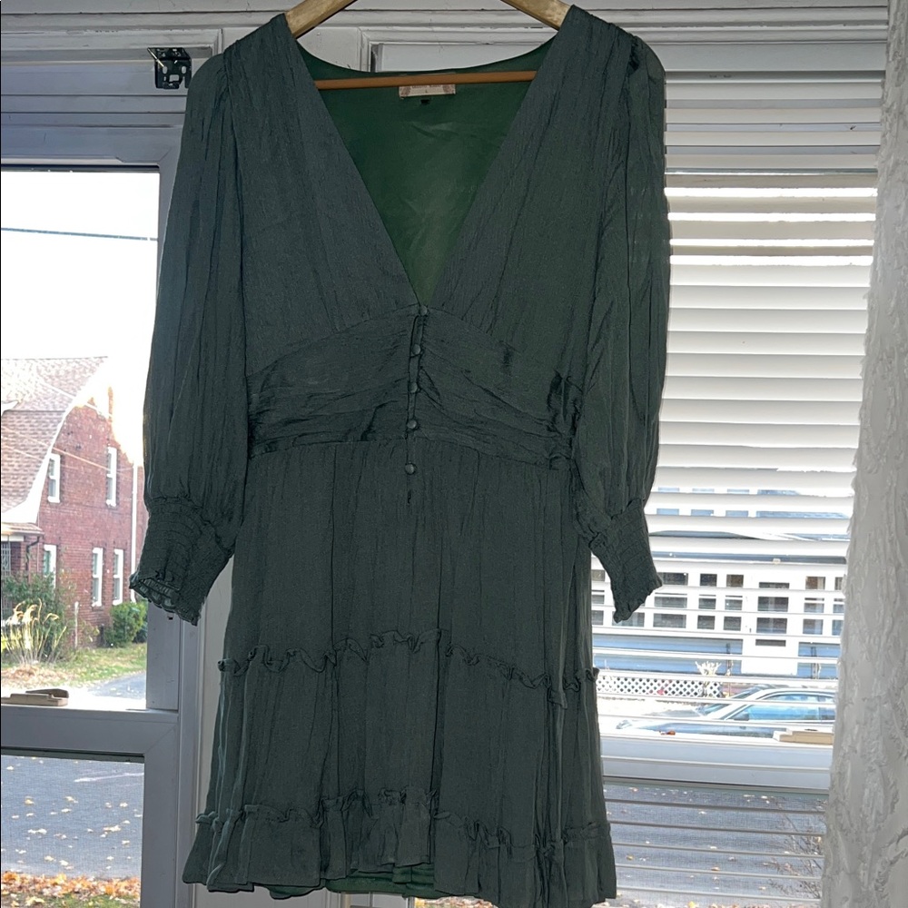 Altar'd State Deep Green Long Sleeve Dress